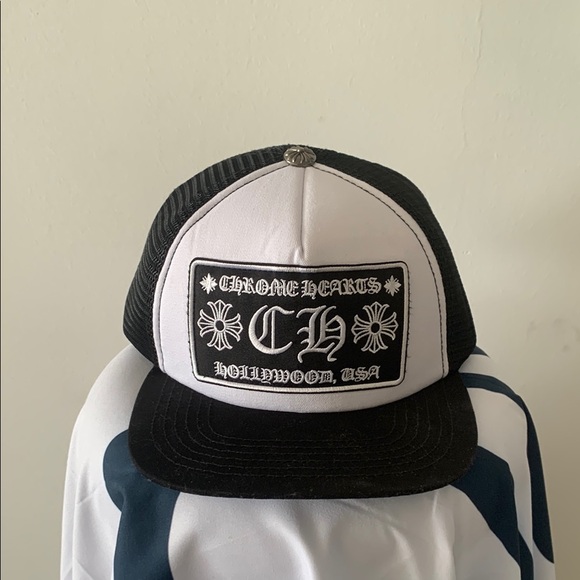 Chrome Hearts Black and White Trucker Hat